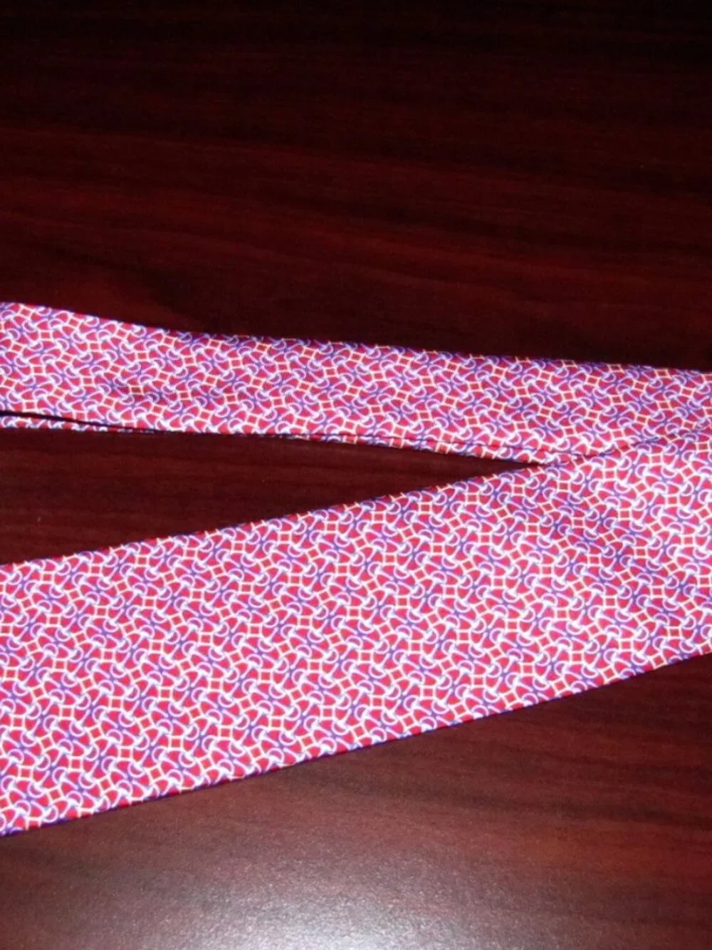BROOKS BROTHERS 346 Men's Silk Tie Red Made in U.S.A. Navy Yellow Blue